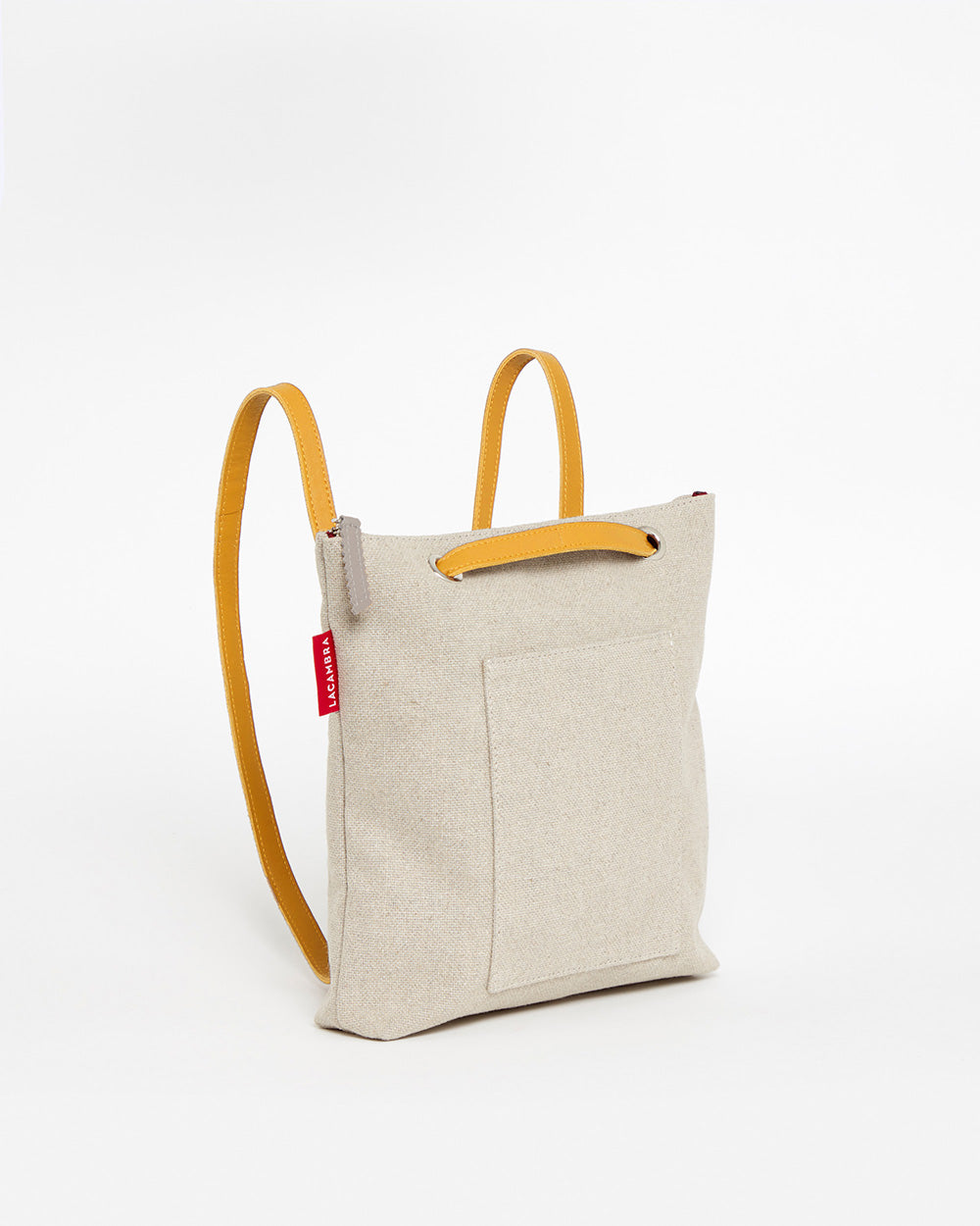 Beige CANVAS Small Tote Backpack