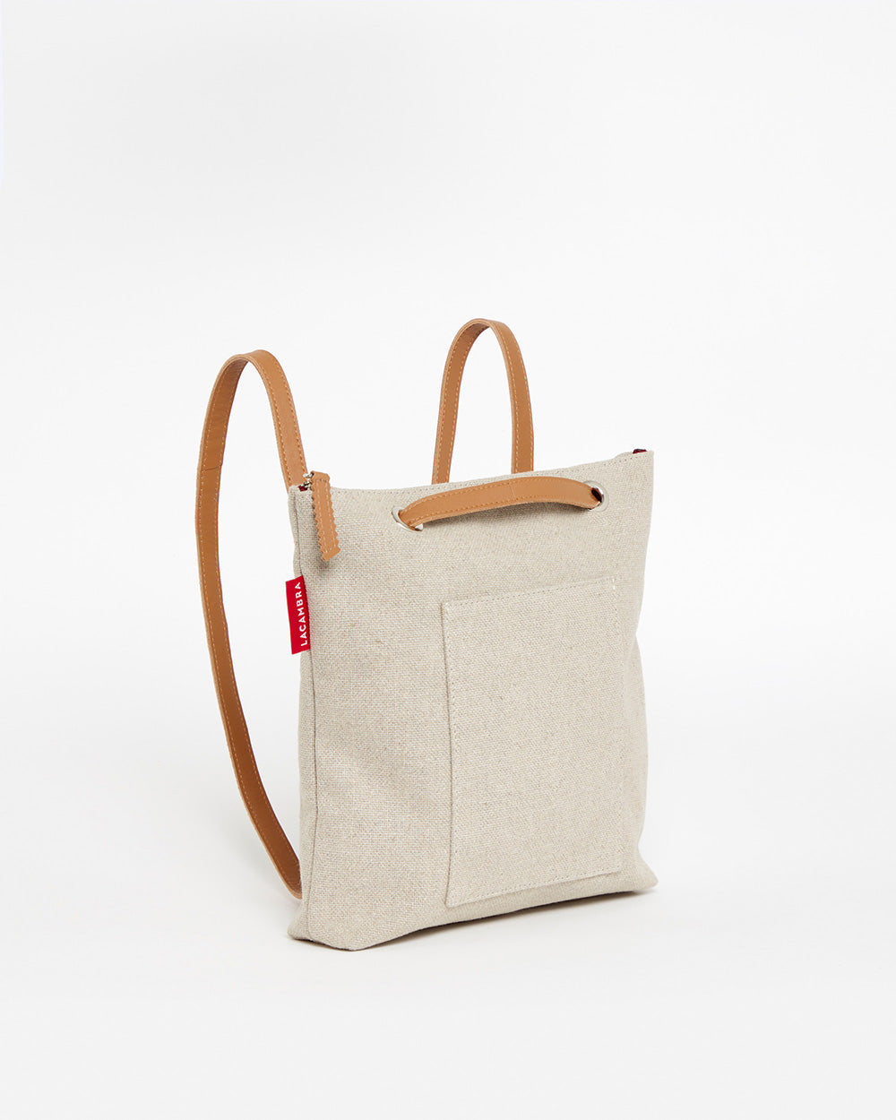 Beige CANVAS Small Tote Backpack