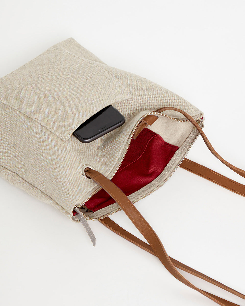 Beige CANVAS Small Tote Backpack