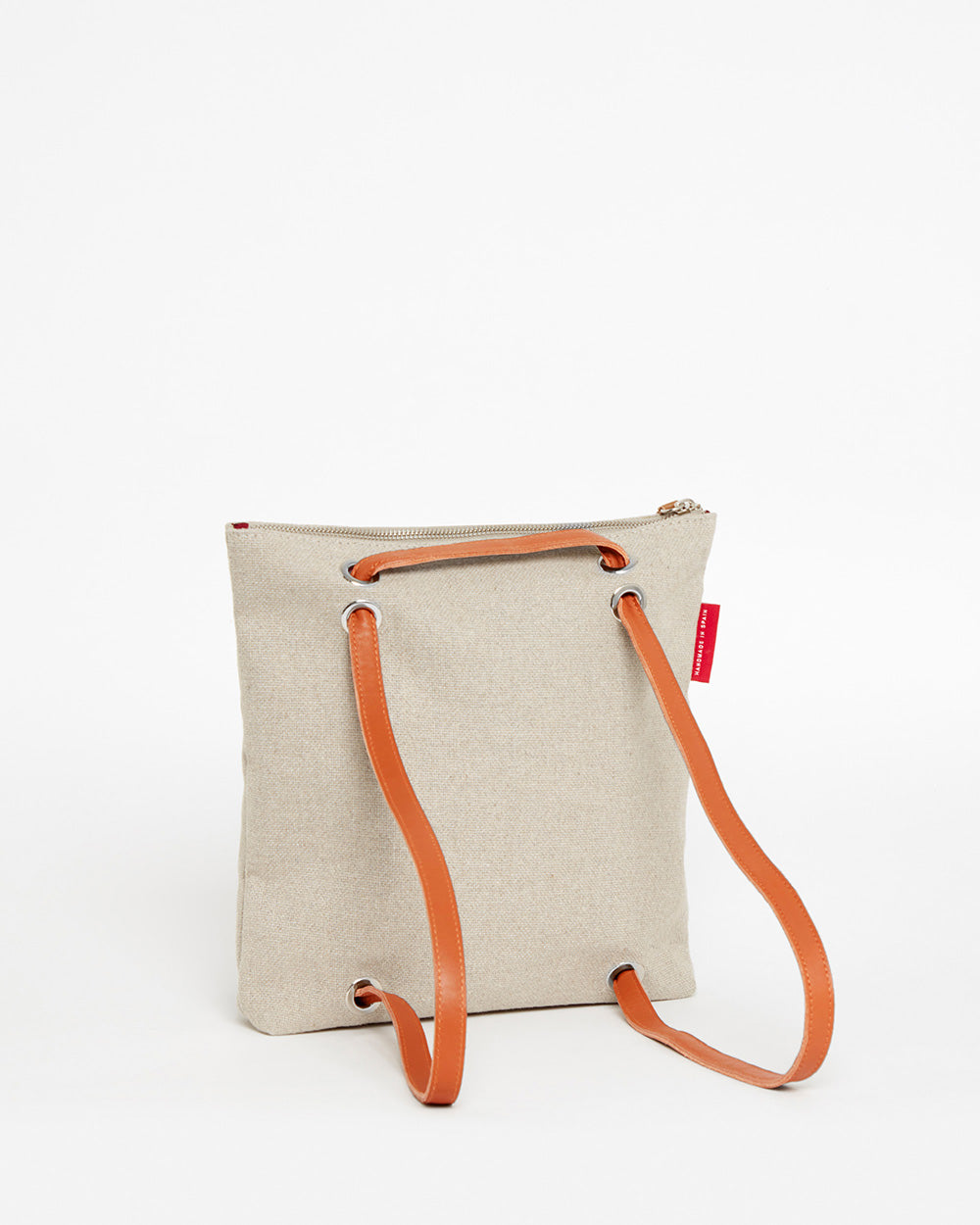 Beige CANVAS Small Tote Backpack