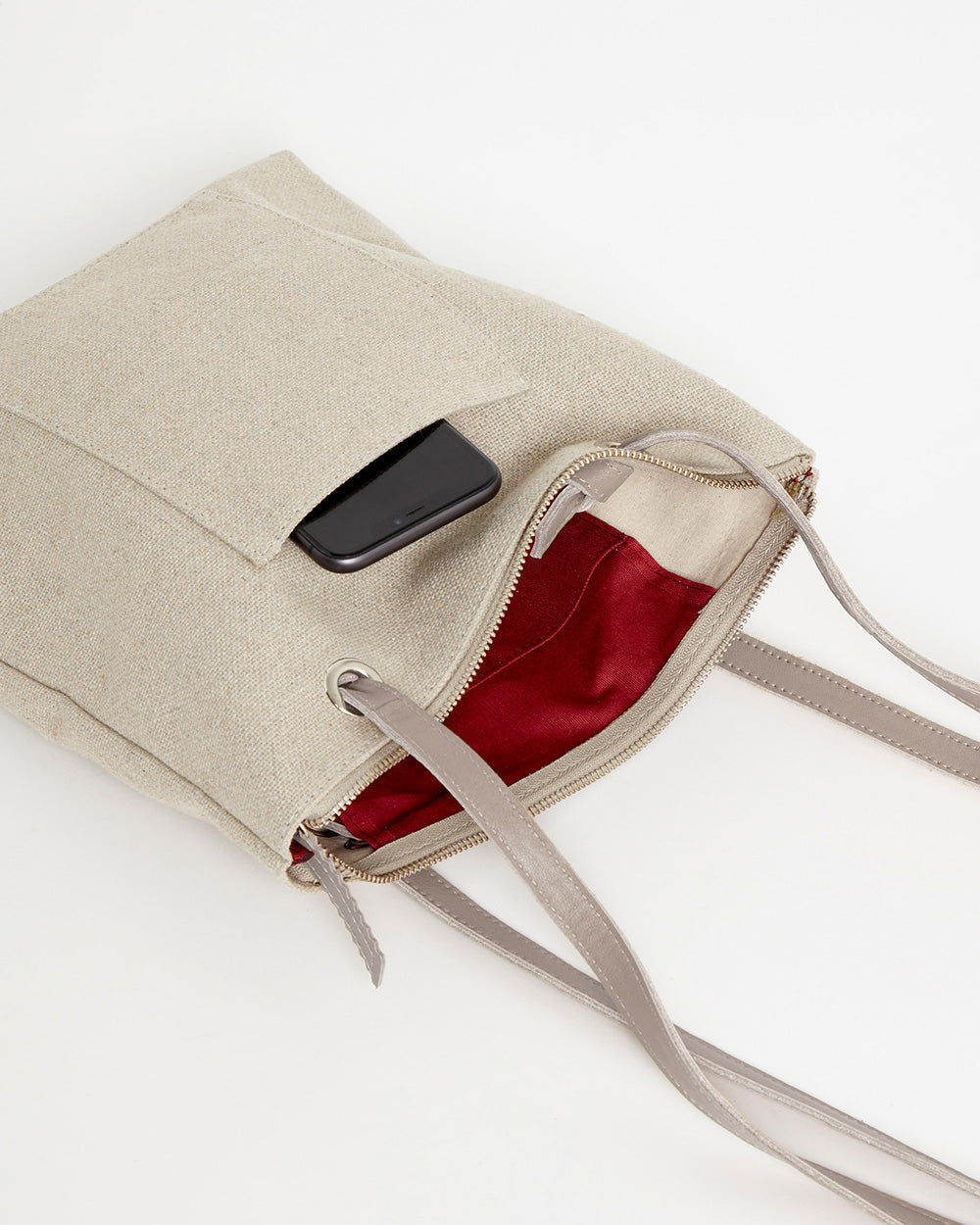 Beige CANVAS Small Tote Backpack