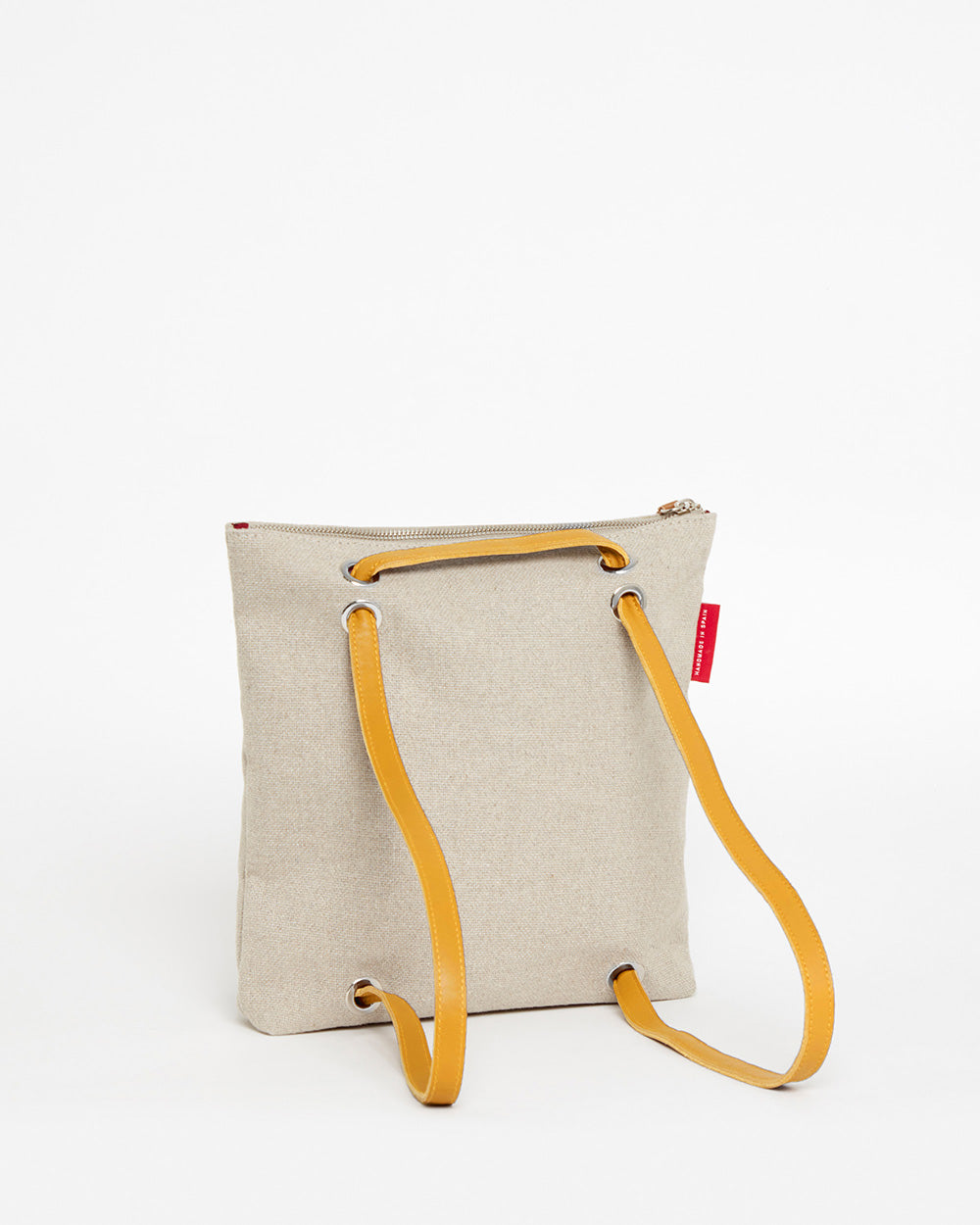 Beige CANVAS Small Tote Backpack