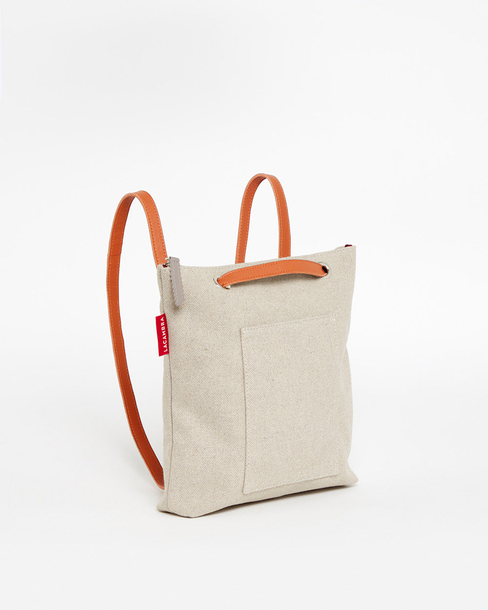 Beige CANVAS Small Tote Backpack