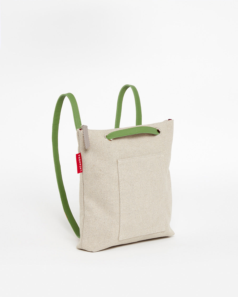 Beige CANVAS Small Tote Backpack