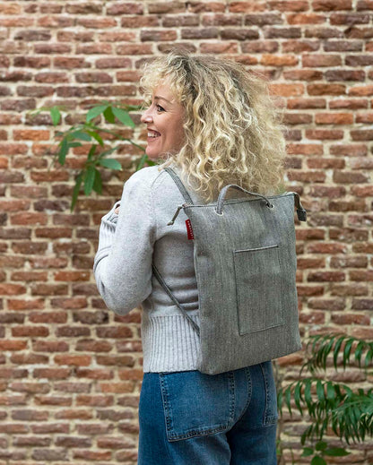 Bolso Mochila LONA GRIS